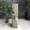 Hawaiian Tiki Statue Hand Carved Stone 81cm StoneBase (1892)