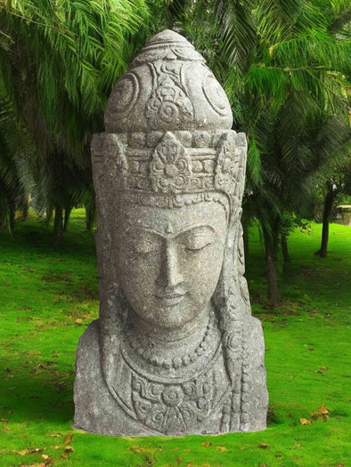 Bali Statue Buddha Hand Carved Stone 100cm Stone Base (1897)