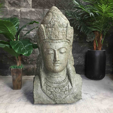 Bali Statue Buddha Hand Carved Stone 100cm Stone Base (1899)