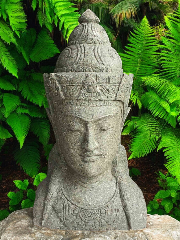 Bali Statue Buddha Hand Carved Stone 105cm Stone Base (1916)