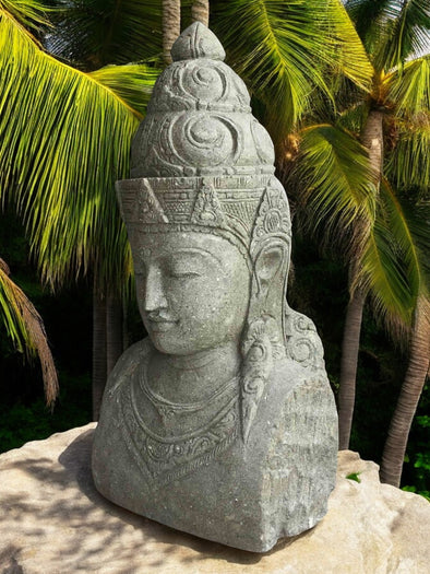 Bali Statue Buddha Hand Carved Stone 104cm Stone Base (1920)