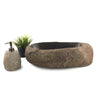 Matte Finish Irregular Shaped Stone Basin 51cm x 25cm x 13/15cm (2259)