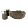 Natural Matte Finish Thin Lip Stone Basin 36cm x 29cm x 14.5/13.5cm (2290)