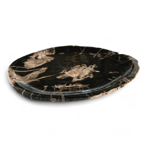 Luxury Petrified Wood Stone Platter Tray Rare Product 430mm x 390mm x 30mm (2450)