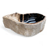 Luxury Petrified Wood Stone Basin 560mm x 300mm x 150mm (2460)