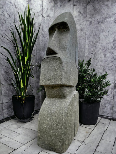 Easter Island Statue Hand Carved Green Stone 100cm (2482)