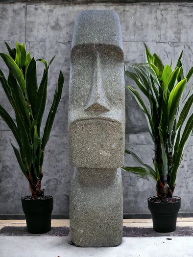Easter Island Statue Hand Carved Green Stone 80cm (2483)
