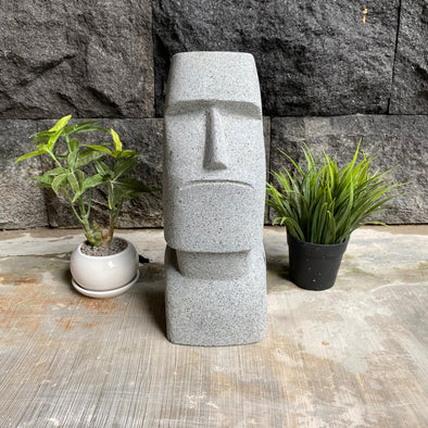 Easter Island Statue Hand Carved Green Stone 32cm (2513)