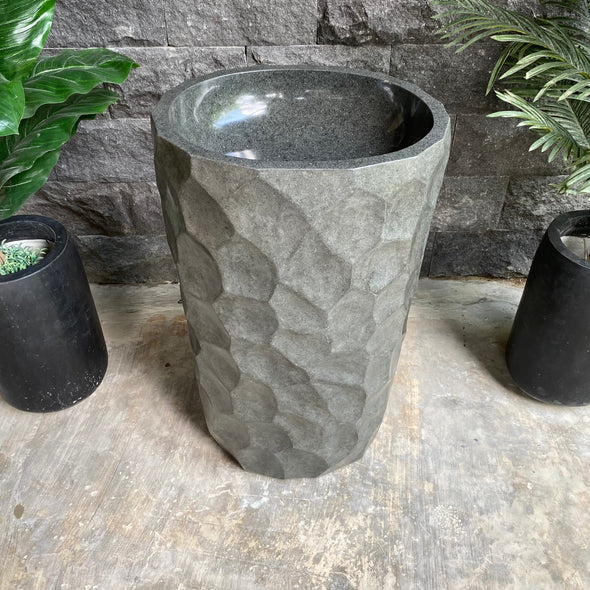 Natural Pedestal Stone Basin 91cm x 55cm x 45cm (2520)