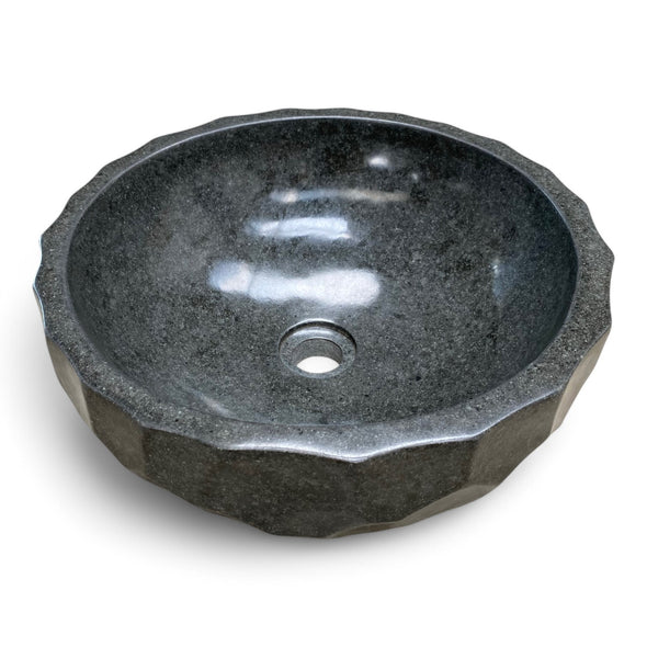 Scalloped Natural Stone Basin 400mm x 400mm x 150mm (2532)