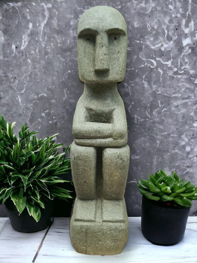 Sumba Statue Primitive Hand Carved Stone Sculpture 106cm Height (2688)