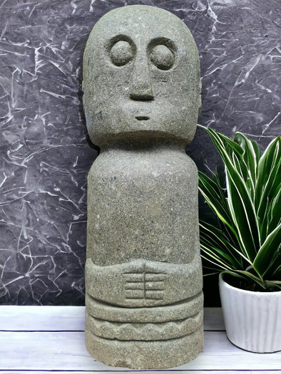 Sumba Statue Primitive Hand Carved Stone Sculpture 65cm Height (2694)