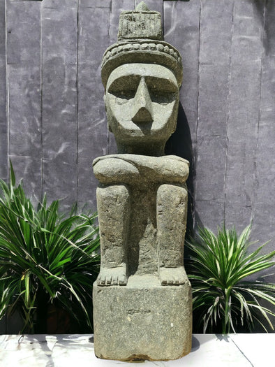 Sumba Statue Primitive Hand Carved Stone Sculpture 82cm Height (2719)