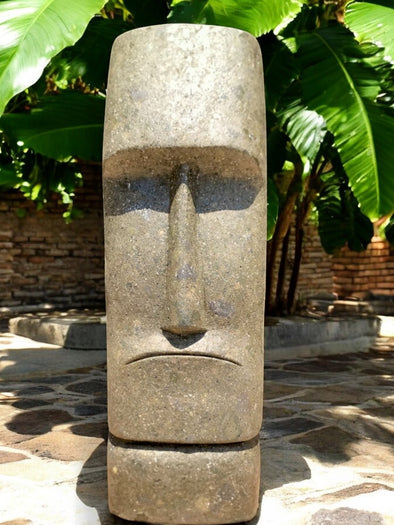 Easter Island Statue Hand Carved Green Stone 600mm StoneBase (2988)