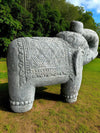 Hand Carved Elephant Stone Sculpture 500mm x 430mm x 330mm (3047)