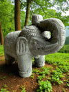Hand Carved Elephant Stone Sculpture 500mm x 430mm x 330mm (3047)