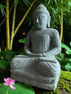 Buddha Statue Meditating Hand Carved Stone 800mm Stone Base (3048)