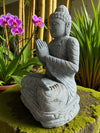 Buddha Statue Praying Hand Carved Stone 800mm Stone Base (3049)