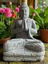 Buddha Statue Praying Hand Carved Stone 800mm Stone Base (3049)