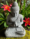 Buddha Statue Praying Hand Carved Stone 800mm Stone Base (3049)