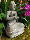 Buddha Statue Teaching Buddha  Hand Carved Stone 800mm Stone Base (3050)