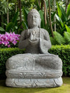 Buddha Statue Teaching Buddha  Hand Carved Stone 800mm Stone Base (3050)