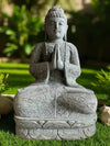 Buddha Statue Praying  Carved Stone 840mm Stone Base (3054)