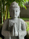 Buddha Statue Praying  Carved Stone 840mm Stone Base (3054)