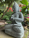 Buddha Statue Teaching Carved Stone 800mm Stone Base (3056)