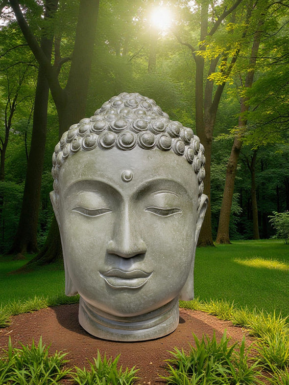Buddha Head Statue Limited Edition Natural Green 1000mm (3160)
