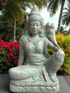 Buddha Statue Sitting Tara Green Copper Finish 650mm (3188)