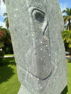 Easter Island Statue Hand Carved Green Stone 840mm StoneBase (3242)