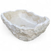 Raw White Marble Natural Stone Basin 520mm x 360mm x 155/130mm (3279)