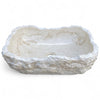 Raw White Marble Natural Stone Basin 520mm x 360mm x 155/130mm (3279)