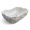 Raw White Marble Natural Stone Basin 520mm x 360mm x 155/130mm (3279)