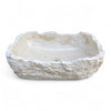 Raw White Marble Natural Stone Basin 520mm x 360mm x 155/130mm (3279)