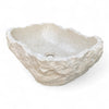 Raw White Marble Natural Stone Basin 520mm x 360mm x 155/130mm (3280)