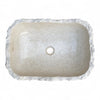 Raw White Marble Natural Stone Basin 520mm x 360mm x 155/130mm (3280)