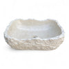 Raw White Marble Natural Stone Basin 520mm x 360mm x 155/130mm (3280)