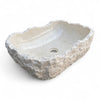 Raw White Marble Natural Stone Basin 520mm x 360mm x 155/130mm (3280)