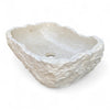 Raw White Marble Natural Stone Basin 520mm x 360mm x 155/130mm (3280)