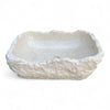 Raw White Marble Natural Stone Basin 520mm x 360mm x 155/130mm (3280)