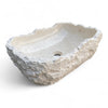 Raw White Marble Natural Stone Basin 520mm x 360mm x 155/130mm (3280)