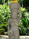 Bali Statue Water Feature With Pot Planter Hand Carved Stone 150cm (793)