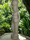 Bali Statue Water Feature With Pot Planter Hand Carved Stone 150cm (793)