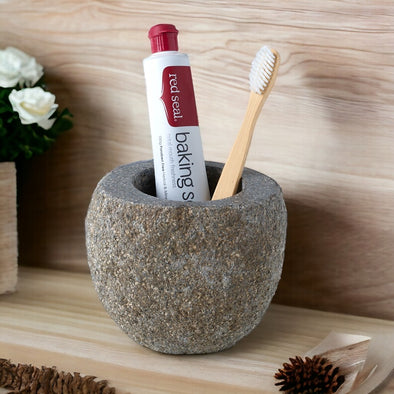 Natural Stone Luxury Toothbrush & Toothpaste Holder