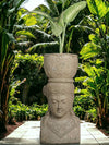 Bali Statue With Pot Planter Hand Carved Stone 100cm (796)