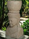 Bali Statue With Pot Planter Hand Carved Stone 100cm (796)