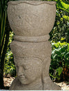 Bali Statue With Pot Planter Hand Carved Stone 100cm (796)