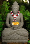Bali Buddha Statue With Pot Planter Hand Carved Stone 1200mm Height (777)